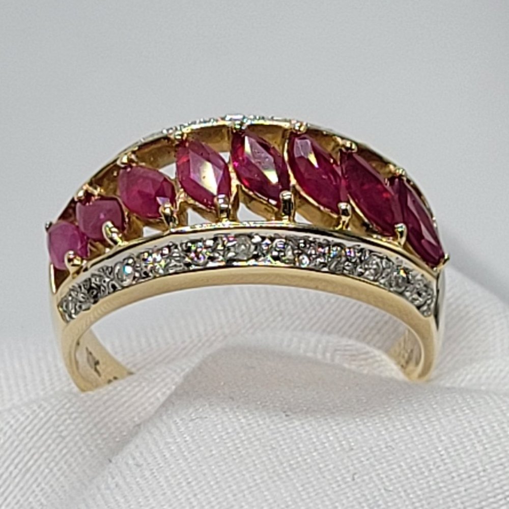 Gold Ruby Ring With Diamonds - image 6